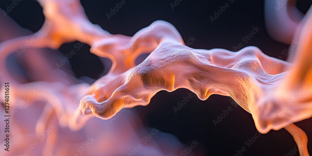 Poster digital render of abstract peach-colored form