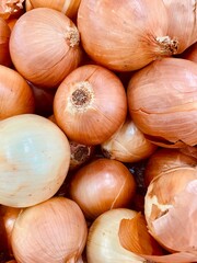onions on a market stall