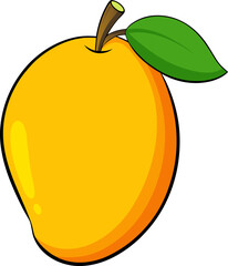 Mango vector illustration, fresh tropical fruit with vibrant colors, perfect for summer designs, food illustrations, organic, and healthy lifestyle themes, and fruit patterns.