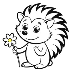 hedgehog with a flower