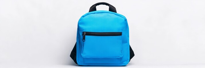 Bright Blue Sporty Backpack Mockup - Vibrant blue backpack, perfect for travel, school, or everyday . Symbolizes: adventure, , practicality, youth, freedom
