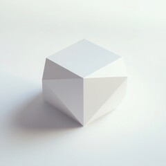 Fototapeta premium Abstract White Geometric Object on White Background