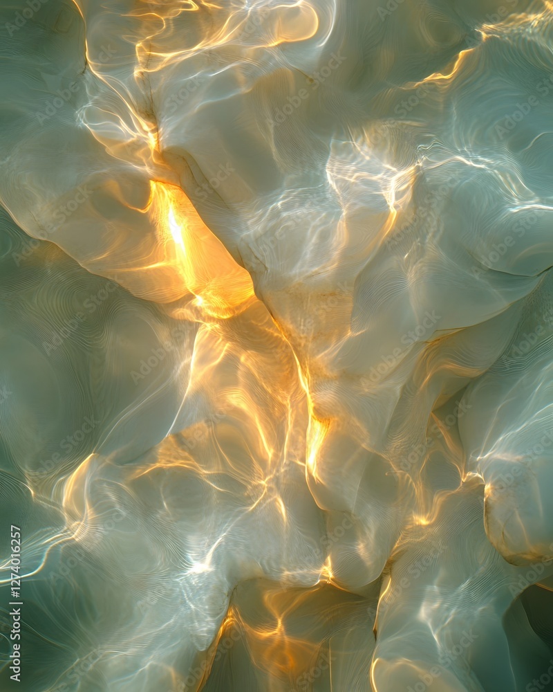 Aufkleber abstract water surface with sunlight reflections creating a mesmerizing and ethereal texture
