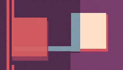 Modern minimalist abstract purple and red gradient background with two squares