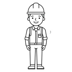 continuous single color full-body line drawing of a man