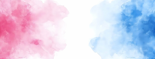 Obraz premium Pink blue watercolor cloudscape. Design backdrop