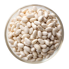 Fresh white kidney beans isolated on transparent background