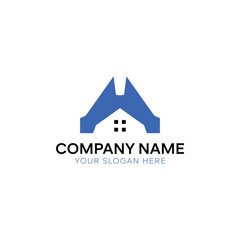 letter a construction logo design template