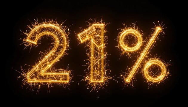 Sparkling 21 Percent Off Sale: Fiery Discount Celebration, Festive Twenty-One Percent Offer