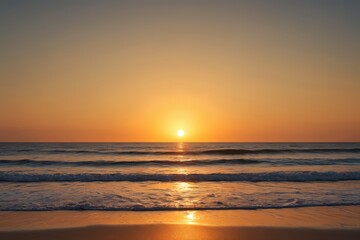 Obraz premium sunset over the ocean with a surfer in the distance