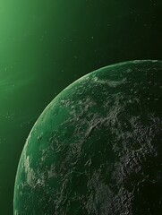 Obraz premium Green Planet, Stars, Space, Universe, Celestial, Astronomy, Cosmic, Galaxy, Exploration, Sci-Fi