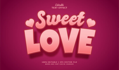Sweet Love Editable Text Effect Style 3d Bold Pink Colour