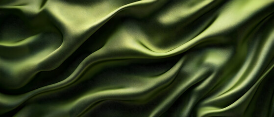 Obraz premium Olive green silk fabric drapes
