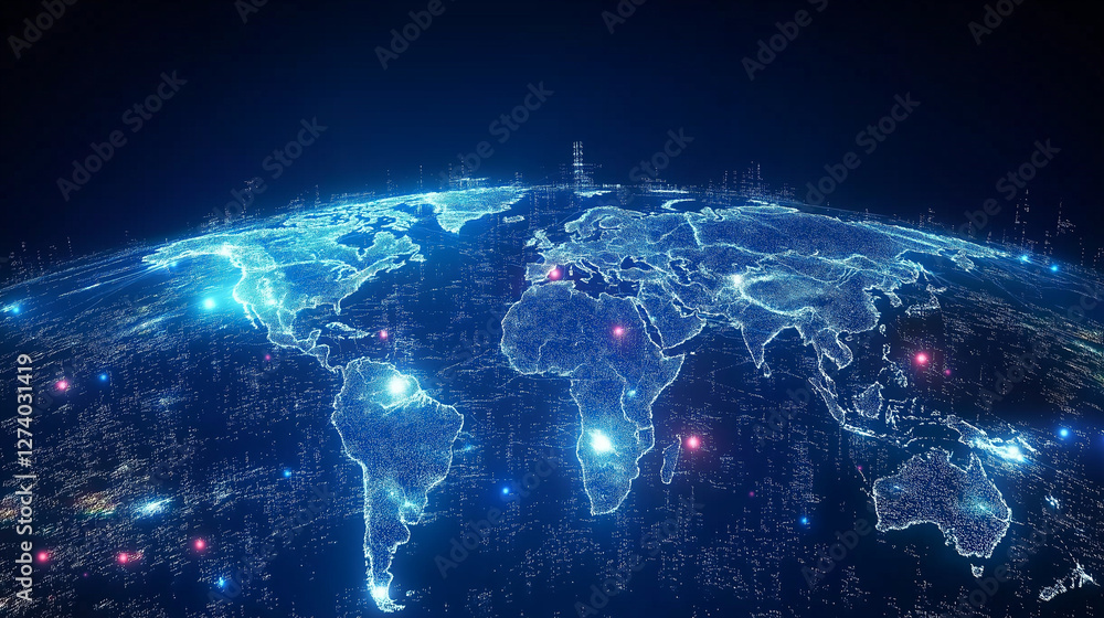 Poster global digital connections: capturing the essence of global connectivity with a stunning digital ren