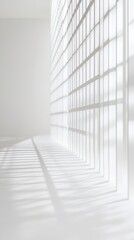Fototapeta premium Bright Empty White Room with Window Light Pattern