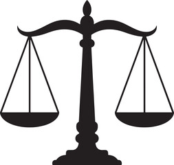 Scale of justice silhouette vector illustration