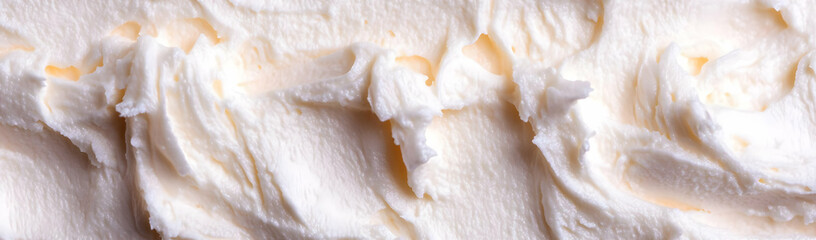 Obraz premium Creamy swirls, close-up texture, food background