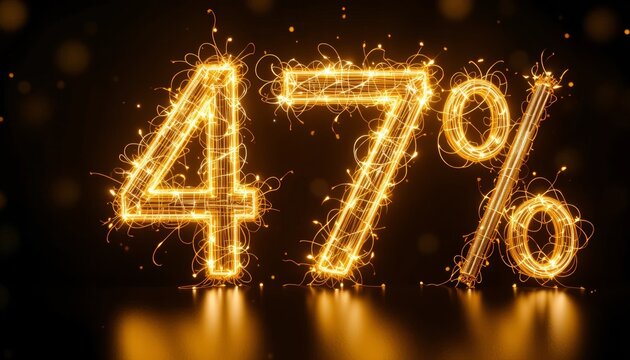 Forty Seven Percent Off Sparkling Sale Offer Discount Celebration Festive Promotion 47% Light