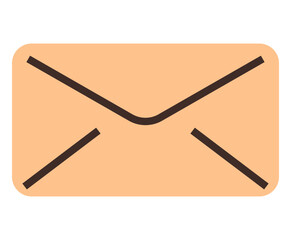 Orange envelope with black lines forming a simple design concept for email, messaging, and communication. Ideal for email, messages, correspondence, connectivity, postal services, networking digital