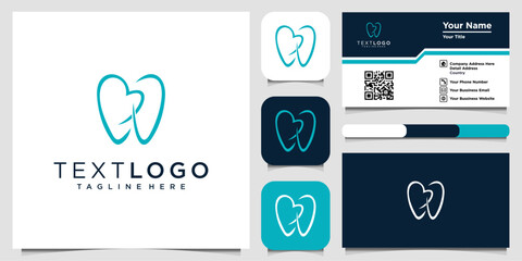 Dental clinic tooth logo design and letter B abstract dental symbol icon in modern design style. business card concept style