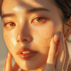 applying cosmetic on face