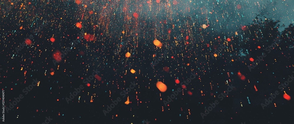 Aufkleber vibrant colors cascade in digital data streams, producing a mesmerizing visual effect, as the interp