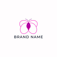 ILLUSTRATION ABSTRACT BUTTERFLY WINGS PINK FLAT COLOR.LOGO ICON DESIGN TEMPLATE ELEMENT VECTOR	