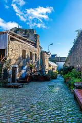 A view along the Saint Malo Street at Brest, France on a sunny day in autumn