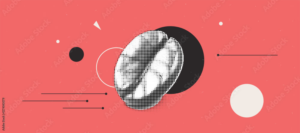 Poster abstract coffee bean art in pop art style for modern design