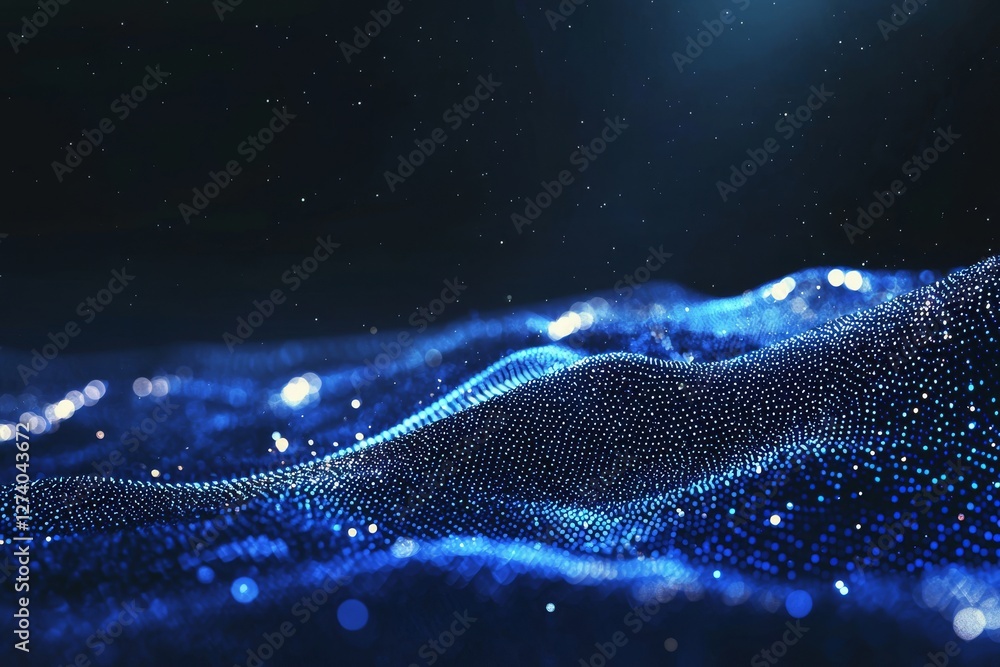 Poster the digital world's emphasis on connectivity is represented by a dark background adorned with a blue