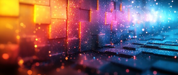 The use of vibrant abstract textures in contemporary design allows for a colorful exploration of geometric forms and dynamic patterns