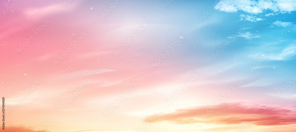 Poster the background features a delicate pink-to-blue gradient with a grainy texture, producing a soothing