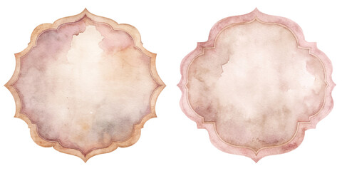 Fototapeta premium Vintage watercolor backgrounds, elegant decorative frames, soft pastel hues, perfect for invitations, artistic designs, and branding.
