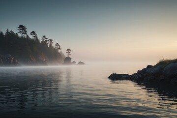 there is a boat that is floating in the water near the shore