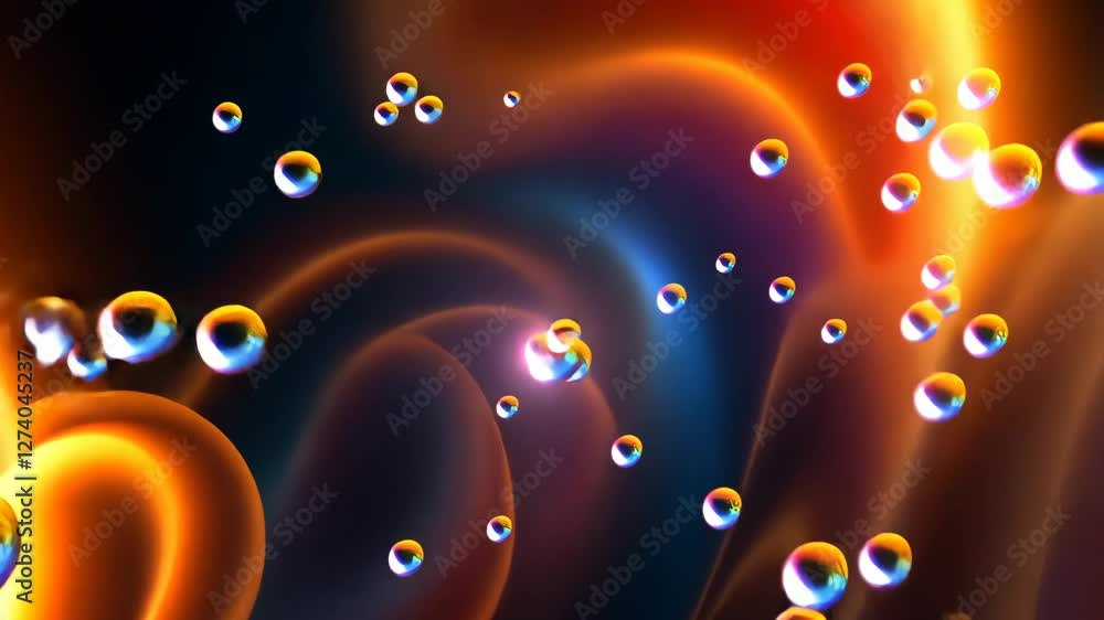 Aufkleber A colorful swirl of bubbles with a black background. The bubbles are in various sizes and colors. Some are larger and more prominent, while others are smaller and more subtle