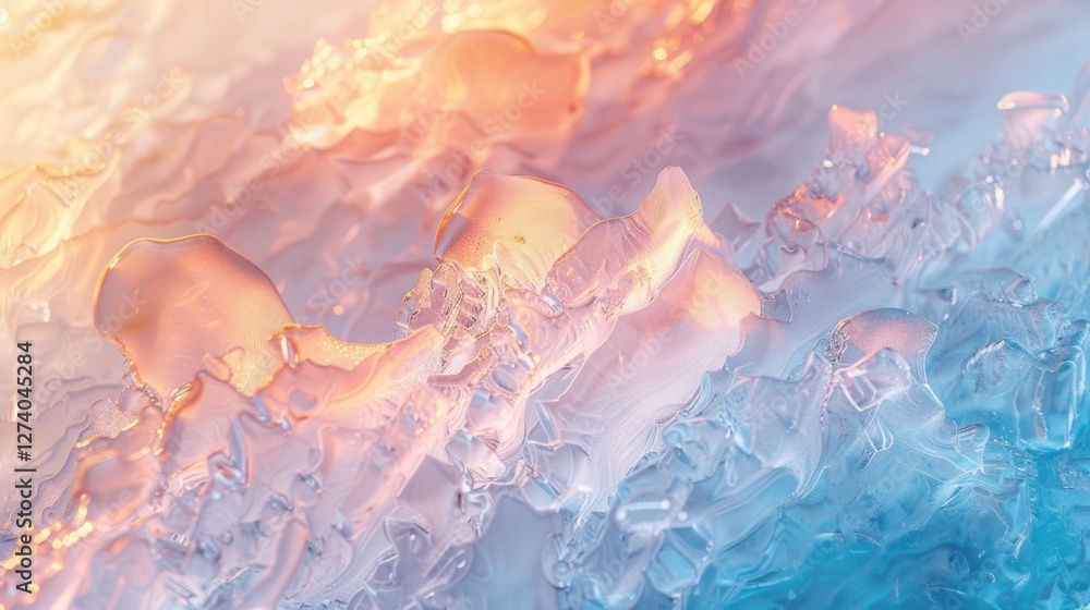 Poster abstract image of fluid colors blending in a mesmerizing pattern.