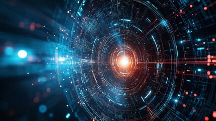 Fototapeta premium Futuristic it technology background depicting resilient digital systems amid challenges and cyber disruptions