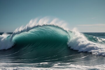 Fototapeta premium araffes of a large wave breaking on the beach