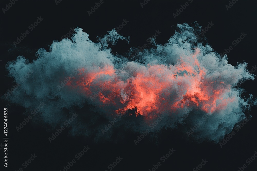 Aufkleber the abstract image showcases a dynamic visual of flowing, colorful light waves, infused with deep sp
