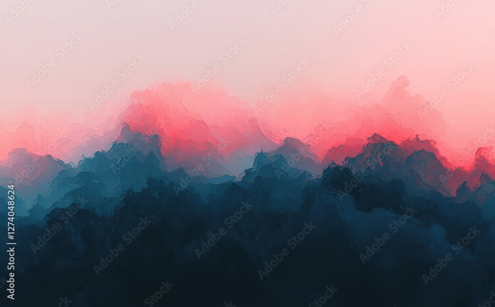Poster featuring flowing waves of color, this vibrant abstract design has a fluid quality that creates a dy