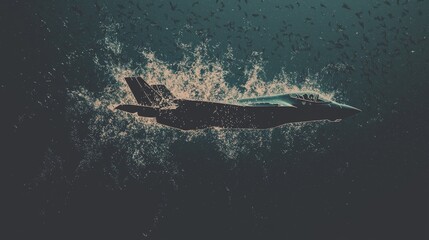 A futuristic aesthetic with technical precision is achieved in a wireframe 3D model of a sleek modern airplane, where glowing blue lines define its aerodynamic form against a dark background