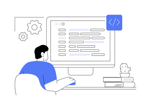 Software developer isolated cartoon vector illustrations.