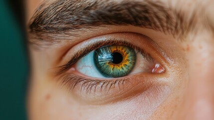Fototapeta premium Closeup of a person s eye with a cosmic galaxy reflection, symbolizing deep awareness and universal connection