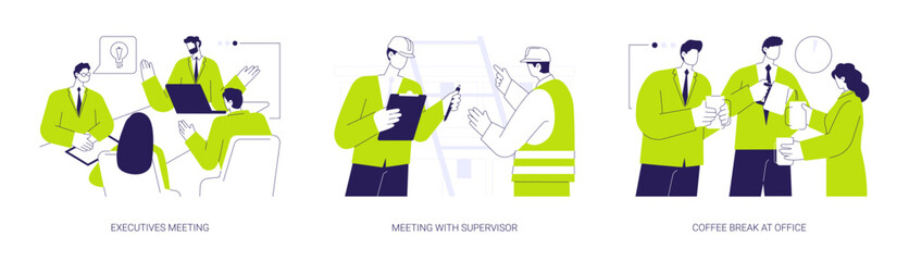 Office life abstract concept vector illustrations.