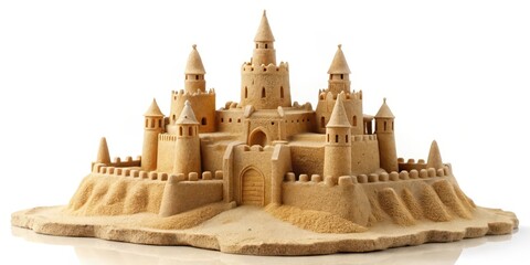 Sandcastle on White Background