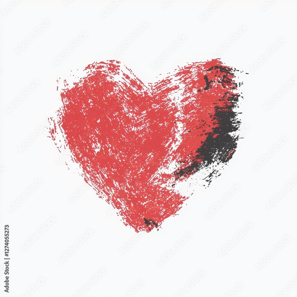Aufkleber a simple heart shape created using a single black line set against a clean white backdrop, highlight