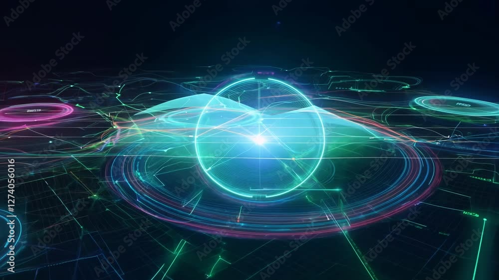 Poster Data analysis concept with infographic charts and graphs in motion