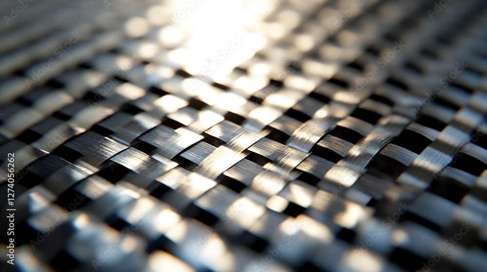 Poster reflective abstract pattern with woven texture showcasing light play in subtle details and depth