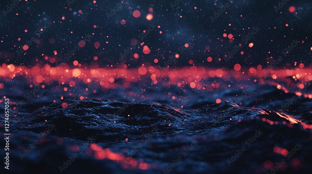 Aufkleber vibrant bokeh lights set against an abstract background with incorporated technical elements