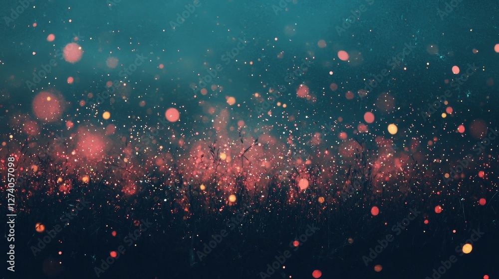 Aufkleber vibrant bokeh lights set against an abstract background with incorporated technical elements